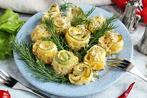 Розочки из кабачков в духовке
