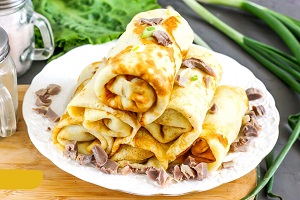 Блины с куриными желудками