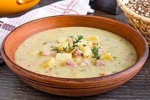 Картофельный суп с ветчиной