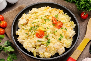 Ризотто с кабачками и курицей