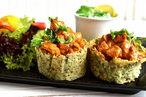 Рисовые корзиночки с курицей Тикка Масала