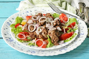Салат с печенью и болгарским перцем
