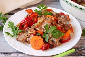 Гуляш из печенки свиной