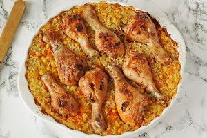 Ежкин рис с куриными ножками