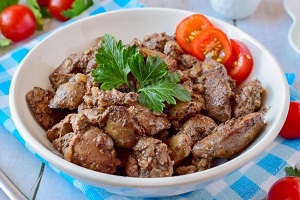 Гуляш из печени куриной