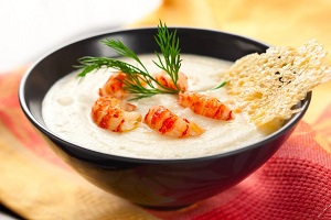 Сливочный суп с морепродуктами