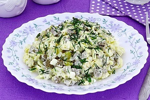 Салат с печенью говяжьей