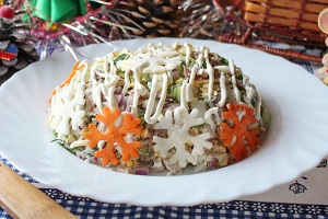 Салат Снежинка с курицей