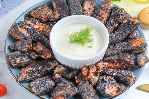 Жареный лосось с маком