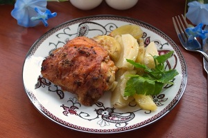 Окорочка в духовке с картошкой