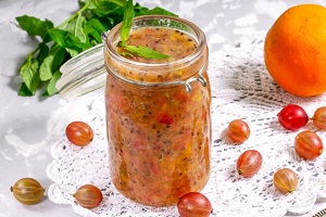 Крыжовник с апельсинами без варки