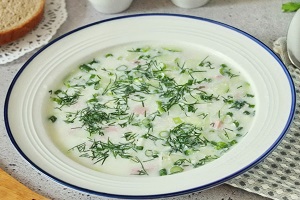 Окрошка на воде с уксусом и майонезом