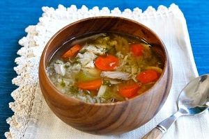 Суп с курицей на гриле