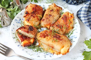Запеченный морской язык с сыром