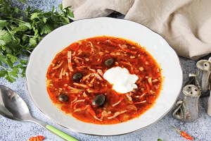 Солянка с жидким дымом