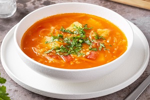 Суп картофельный с пшеном и квашеной капустой