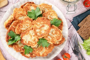 Куриные оладьи с овсяными хлопьями