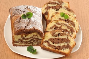 Мраморный кекс на сгущенке