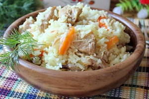 Плов с курицей и свининой