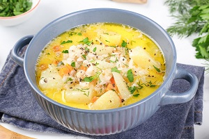 Сырный суп с перловкой