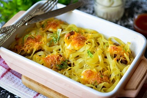 Гнезда с курицей и грибами