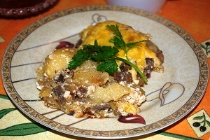 Картошка с шампиньонами в духовке