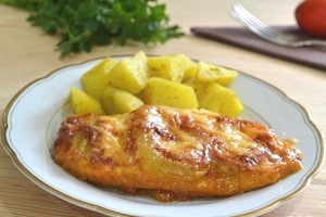 Курица запеченная с кабачками