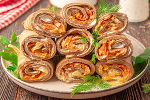 Печеночные блинчики с начинкой