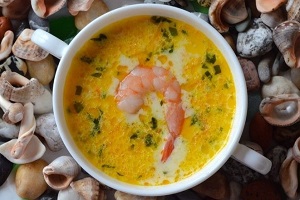 Сырный суп с морепродуктами