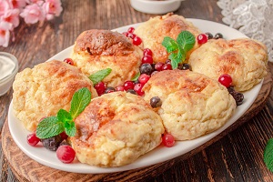 Пышные сырники с рисовой мукой в духовке