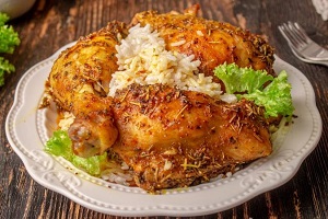 Курица в маринаде запеченная с травами