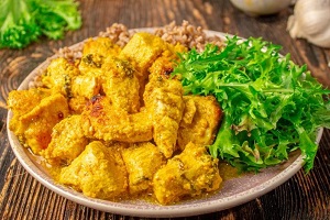 Филе индейки маринованное в йогурте с мятой