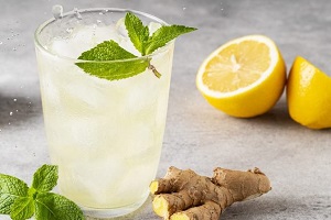 Имбирный лимонад с мёдом и мятой без варки