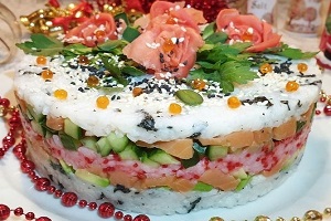 Салат Суши с лососем