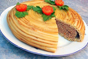 Тимбаль мясной с шампиньонами
