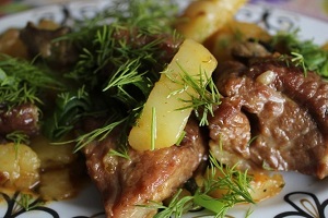Жаркое с картофелем в казане